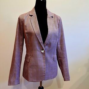 Pink plaid blazer